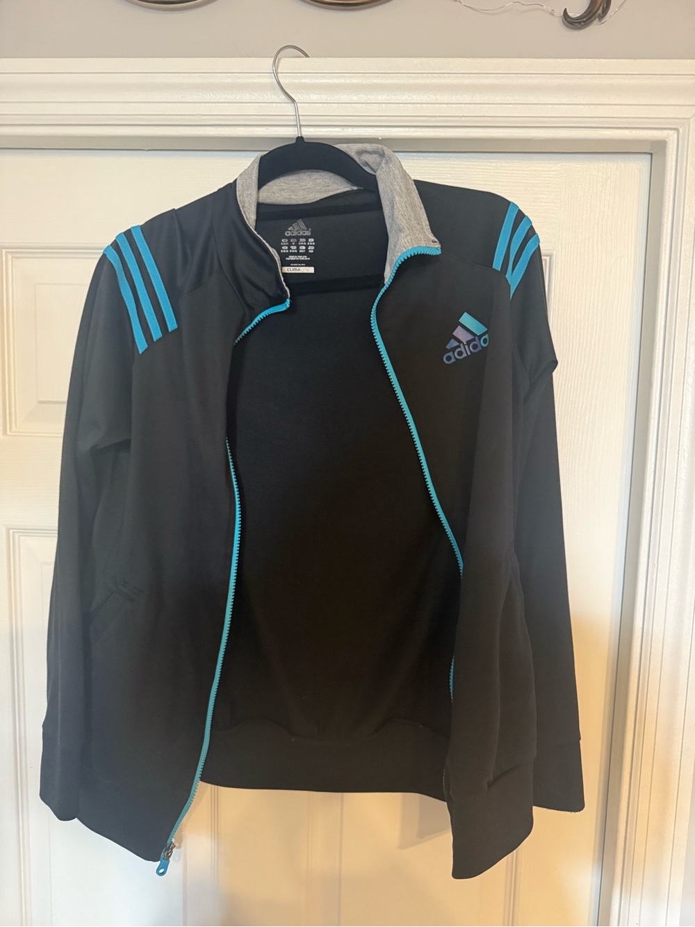 Adidas Women’s Black Jacket with Teal Accents